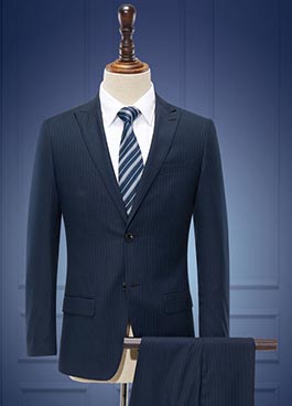兩粒扣條紋男士職業裝定制