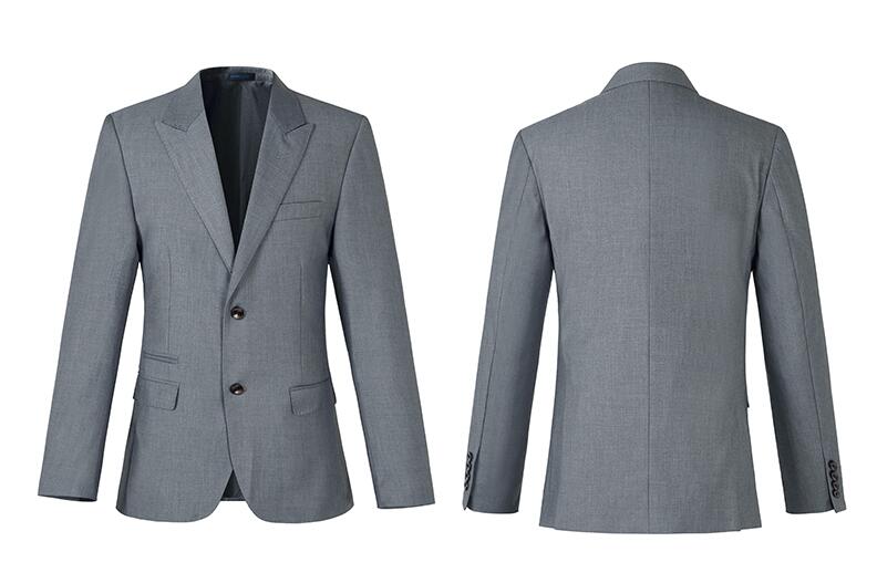 男士兩粒扣辦公室灰色工服定做