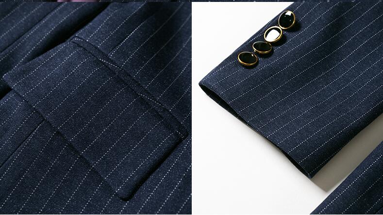 物業公司條紋羊毛工服口袋細節圖