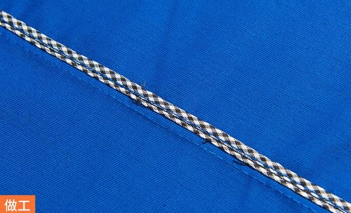 純藍色長袖工作服定做款式圖細節(jié)工藝圖