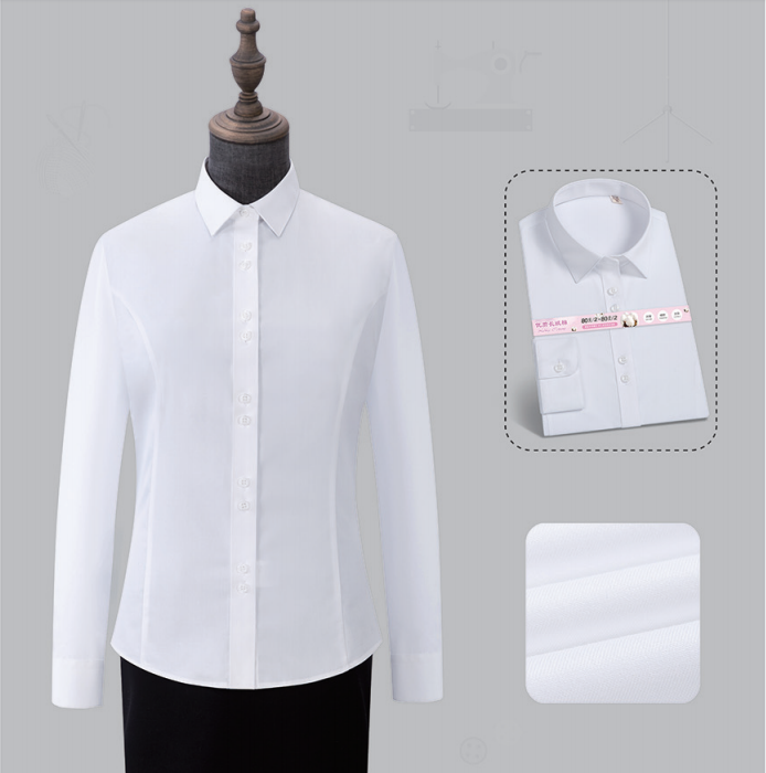 定做夏季辦公室長袖女士襯衫款式圖