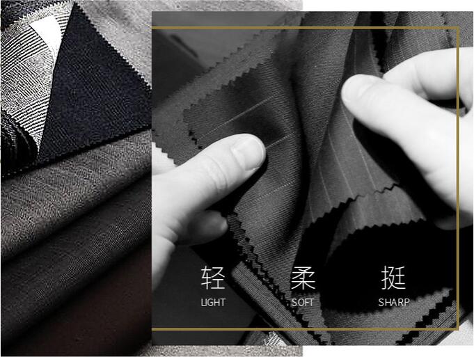 條紋藍色商務職業西服定制精選面料