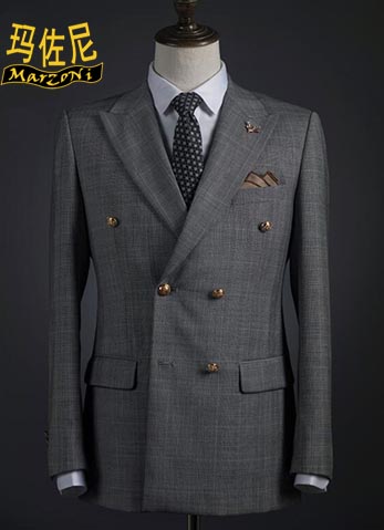 雙排扣灰色職業西服定制